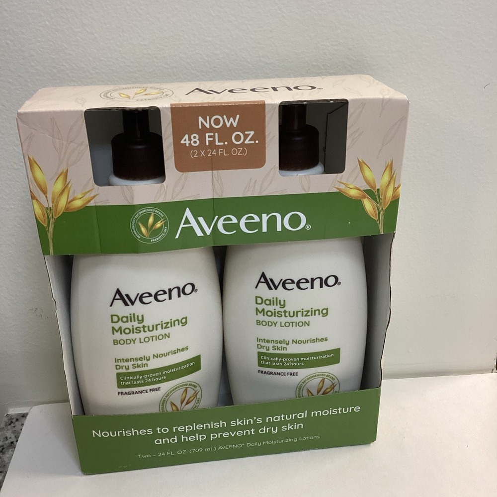 Aveeno Daily Moisturizing Body Lotion 2 x 24 Fl Oz (709g) Fragrance Free